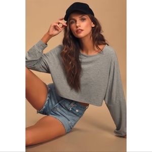 Lulus Crop Top | Gray